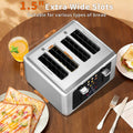 WURESE Touchscreen Toaster with 6 Bread Types & Shade Settings, Stainless Steel Toaster for Bagels and Thick Slices