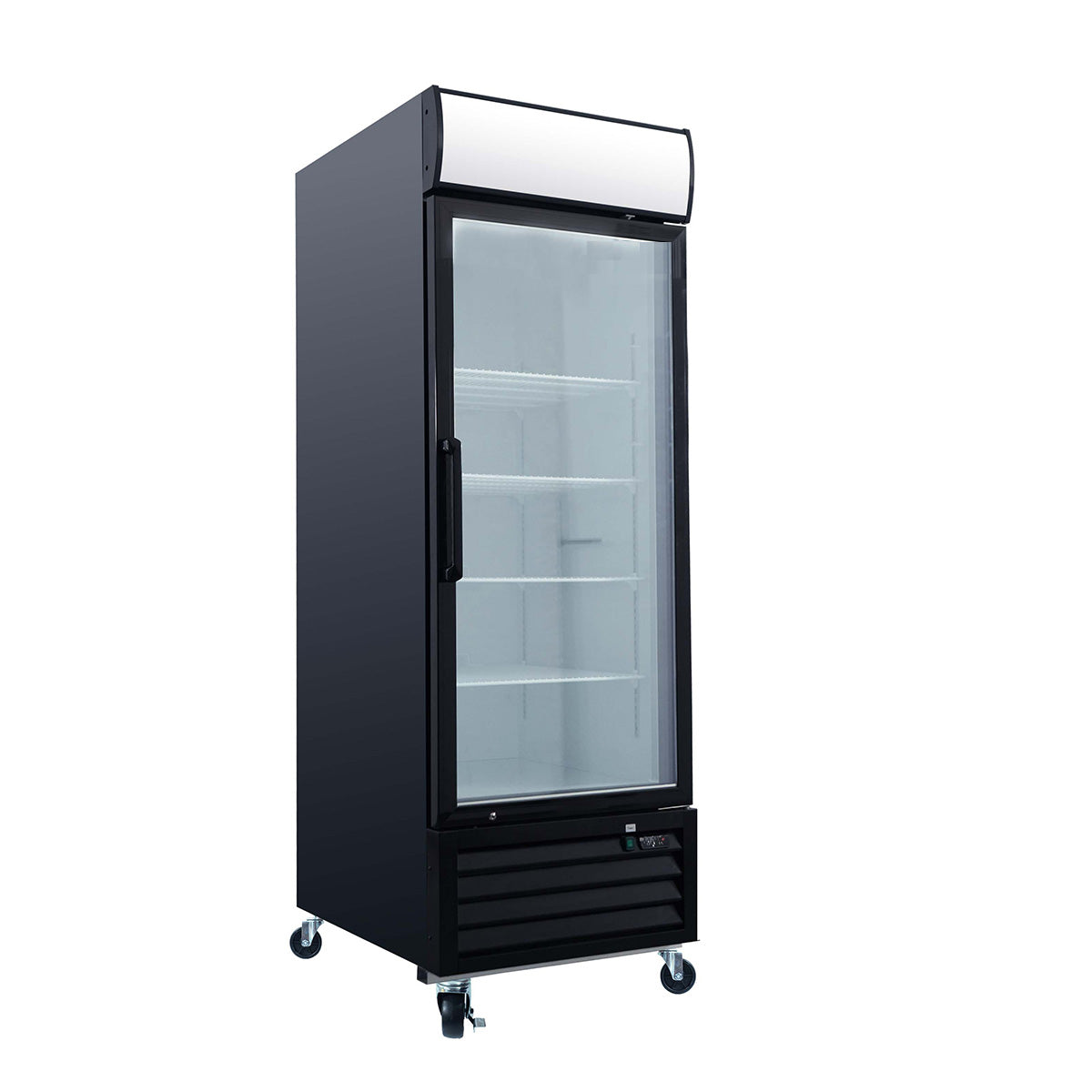 WURESE Glass Door Merchandiser Freezer 19.3 Cu.ft Swing Door Commercial Reach-In Display Freezers with LED Top Panel Upright Freeze Storage