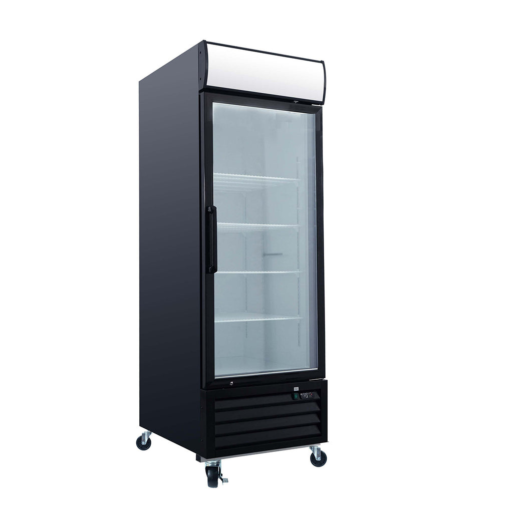 WURESE Glass Door Merchandiser Freezer 19.3 Cu.ft Swing Door Commercial Reach-In Display Freezers with LED Top Panel Upright Freeze Storage, gray