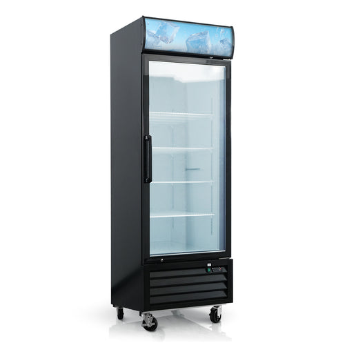 WURESE 16 cu. ft. Commercial Upright Display Freezer, Single Glass Door Merchandiser with Auto Defrost, ETL Certified, -8 to -1°F, for Cafes, Restaurants and Stores