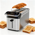 WHALLPRO 4 Slice Long Slot Toaster, Touch Screen with Projection Display,1.5" Wide Slots, 5 Bread Types & 11 Shade Settings