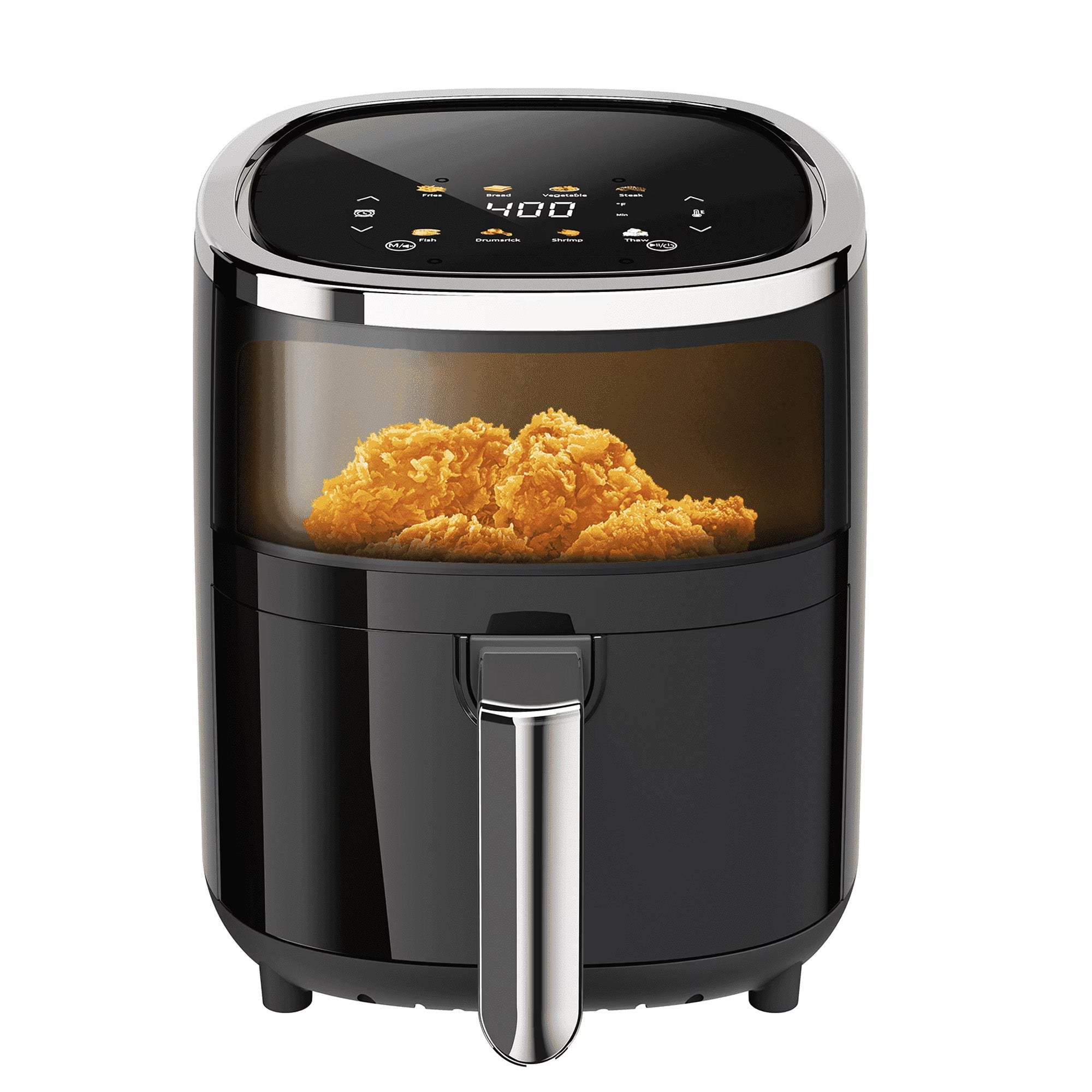 WHALLPRO Compact 4.2QT Air Fryer, 9-in-1 with Smart Digital Color Touch Screen Air Fryers, View Window,Vortex Heating Technology