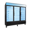 WURESE Glass Door Merchandiser Freezer 70 Cu.ft Swing Door Commercial Reach-In Display Freezers with LED Top Panel Upright Freeze Storage