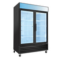 WURESE Glass Door Merchandiser Freezer 44.7 Cu.ft Swing Door Commercial Reach-In Display Freezers with LED Top Panel Upright Freeze Storage