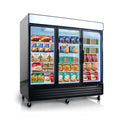 WURESE 70 cu. ft. Glass Door Merchandiser Freezer, Commercial Reach-In Swing Door Display Freezer with LED Lighting, Upright Freezer