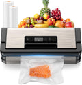 WURESE Double-Pump Vacuum Sealer, 95kPa 24L/min Suction, Versatile Modes for Dry/Moist/Delicate Foods, Built-in Cutter, LCD Touch, Bags & Hose Included