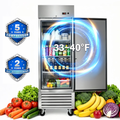 WURESE 27" Commercial Refrigerator, 23 cu.ft. 1 Solid Door Reach-In, Stainless Steel, ETL Approved, Upright Fridge for Restaurant & Kitchen Storage