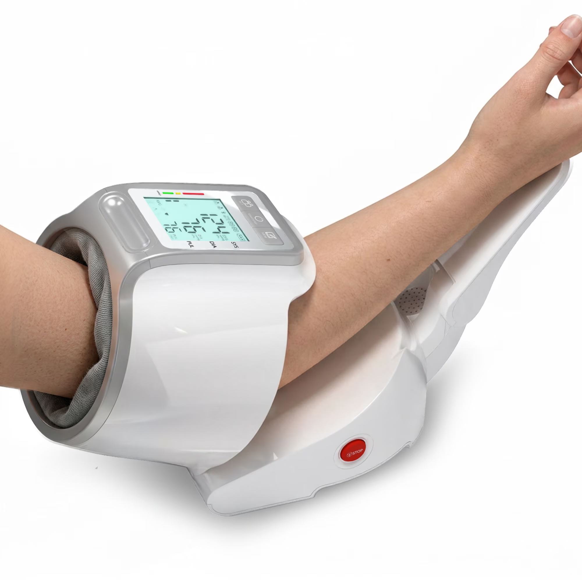 WURESE Upper Arm Blood Pressure Monitor, Automatic Cuff 7.1"-16.5", One-Touch Barrel-Type with Large Backlit LCD, Dual User 99x2 Memory, USB-C Rechargeable