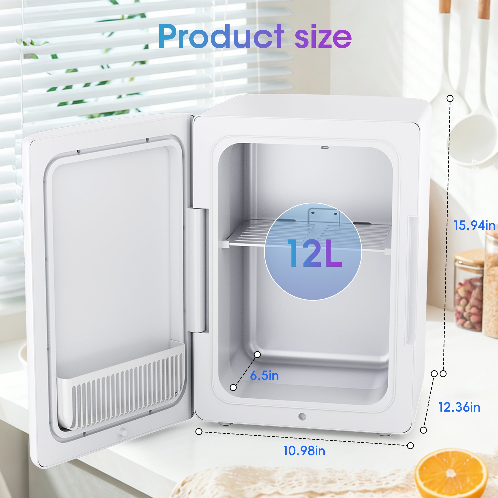 WHALL ULTRA 12L Portable Mini Fridge, White