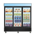 WURESE 70 cu. ft. Commercial Glass Door Merchandiser Freezer, Upright Reach-In Display Freezer with LED Lighting and Swing Door