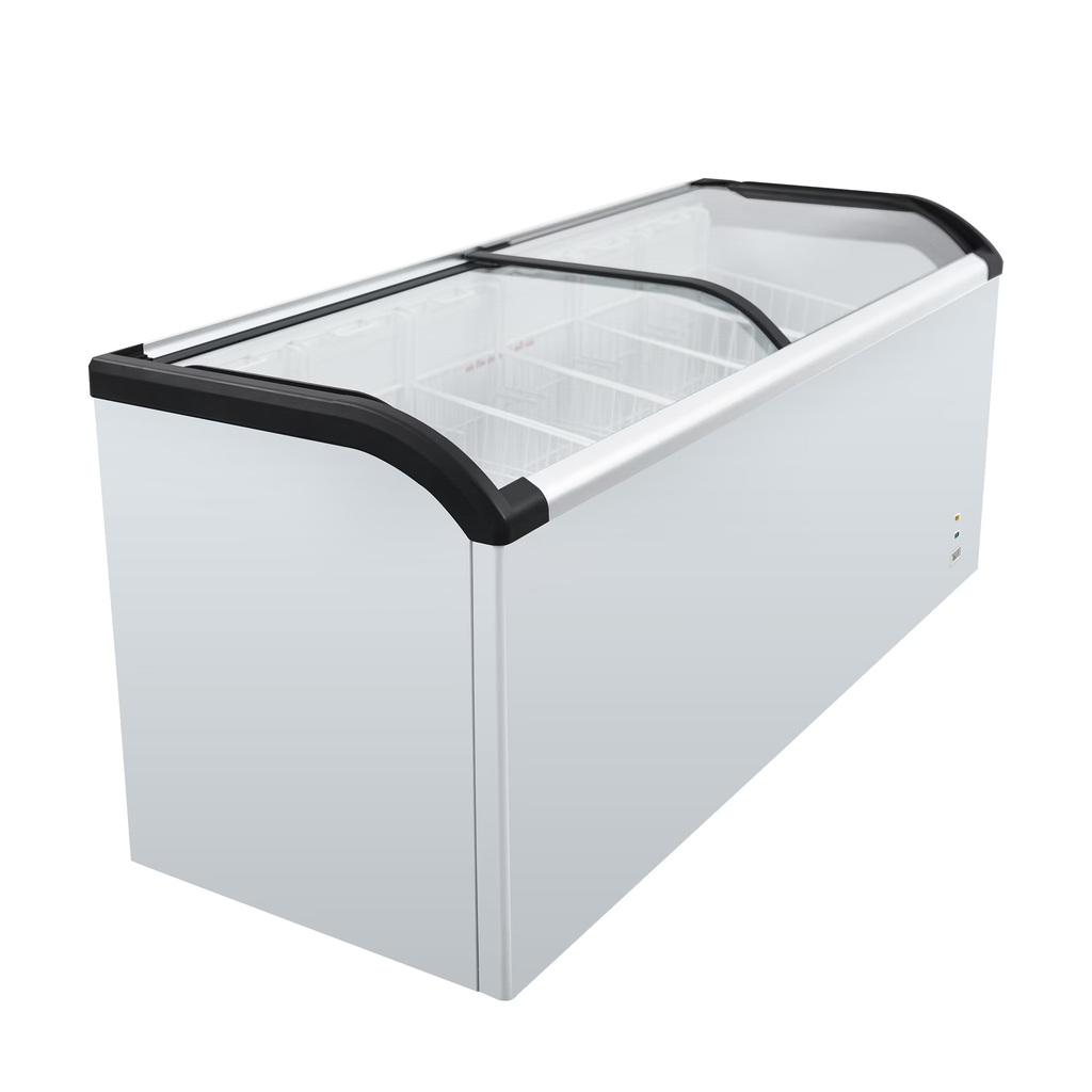 WURESE 19.3 cu.ft Curved Sliding Glass Lid Commercial Display Freezer, gray