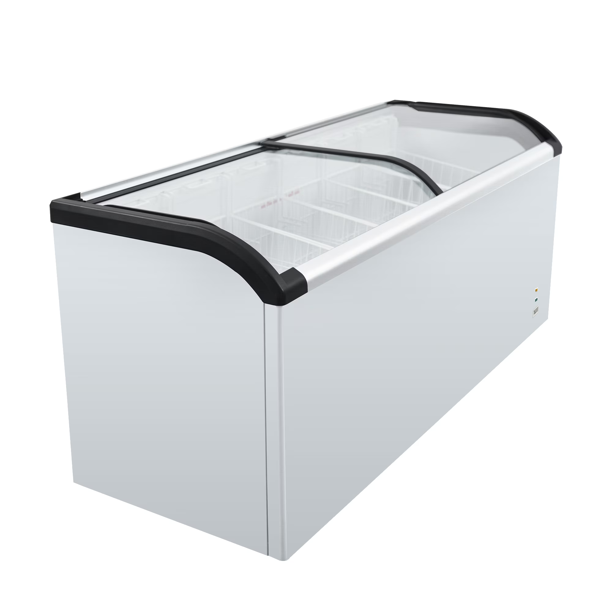 WURESE 19.3 cu.ft Curved Sliding Glass Lid Commercial Display Freezer, White