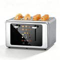 WHALLULTRA 4 Slice Touchscreen Toaster, Stainless Steel, 6 Bread Modes & 6 Shade Settings, Extra Wide Slots, Silver