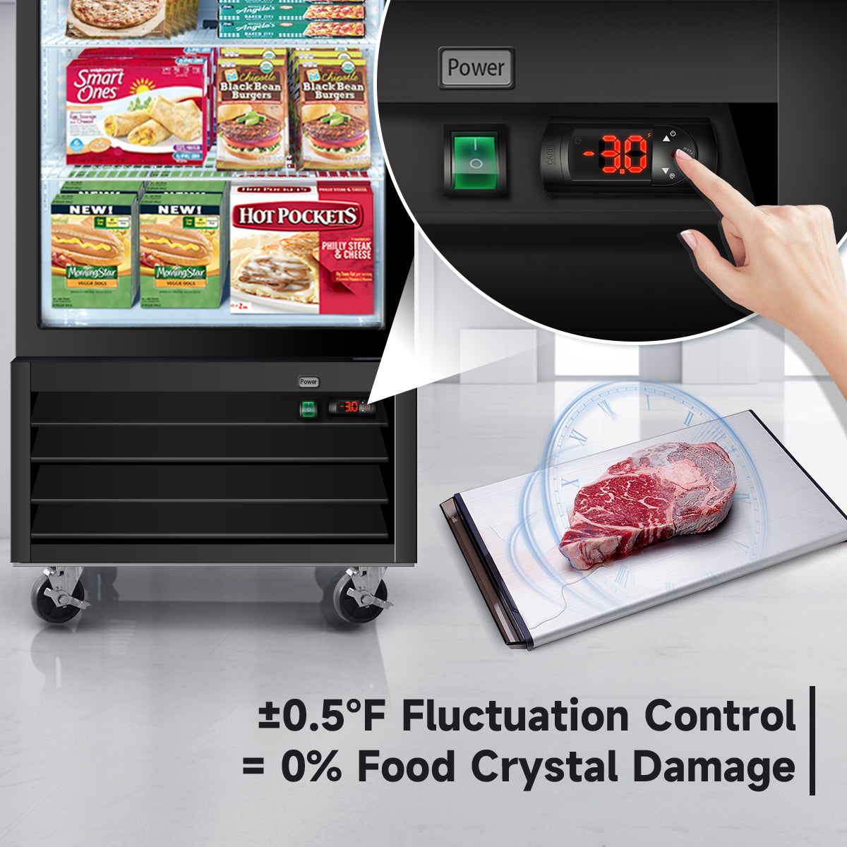 WURESE 16 Cu.Ft Single Door Commercial Upright Display Freezer Merchandiser Glass Doors With ETL Certified, -8 to -1℉,Auto Defrost, Heated Door Frame, LED Lighting, for Cafes, Restaurants, Stores.