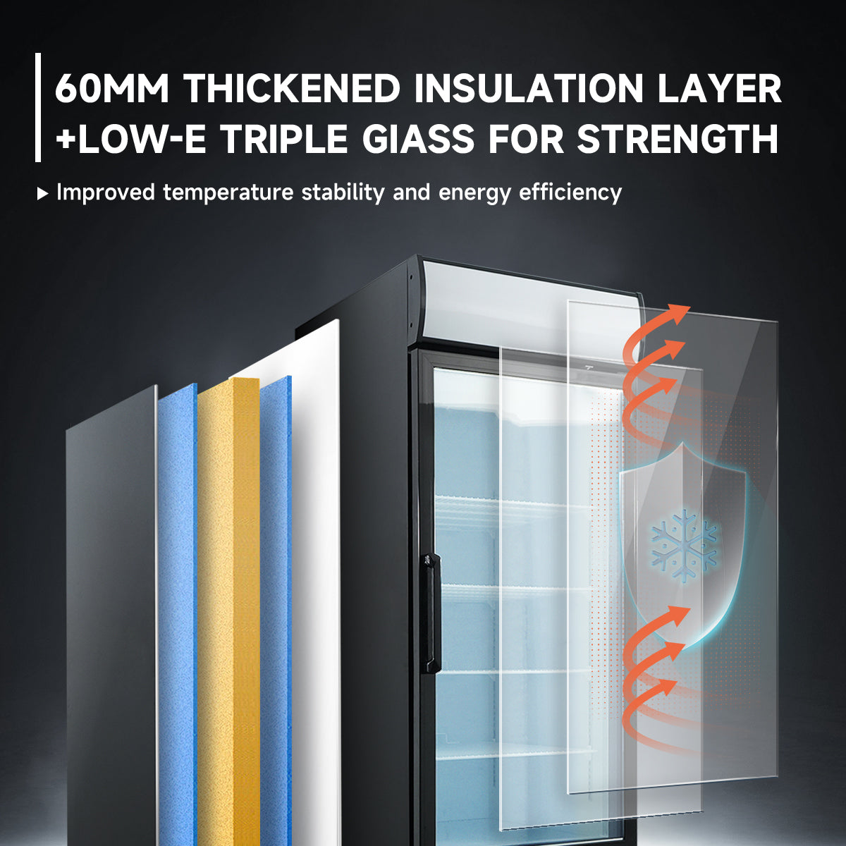 WURESE 16 Cu.Ft Single Door Commercial Upright Display Freezer Merchandiser Glass Doors With ETL Certified, -8 to -1℉,Auto Defrost, Heated Door Frame, LED Lighting, for Cafes, Restaurants, Stores.