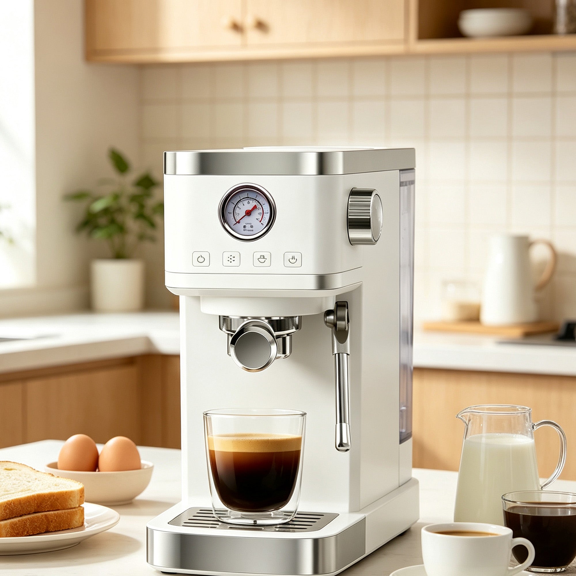 WURESE Semi-Automatic Espresso Machine for Home Coffee Maker with Steam Wand