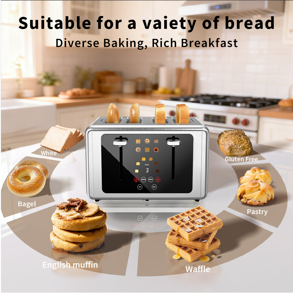 WHALLULTRA Toaster 4 Slice,Touchscreen Toaster