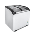 WURESE Curved Top Display Freezer, 4.6 Cu.ft, Sliding Glass Lid, Commercial Chest Freezer, White