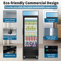 WURESE Glass Door Merchandiser Freezer 19.3 Cu.ft Swing Door Commercial Reach-In Display Freezers with LED Top Panel Upright Freeze Storage, gray