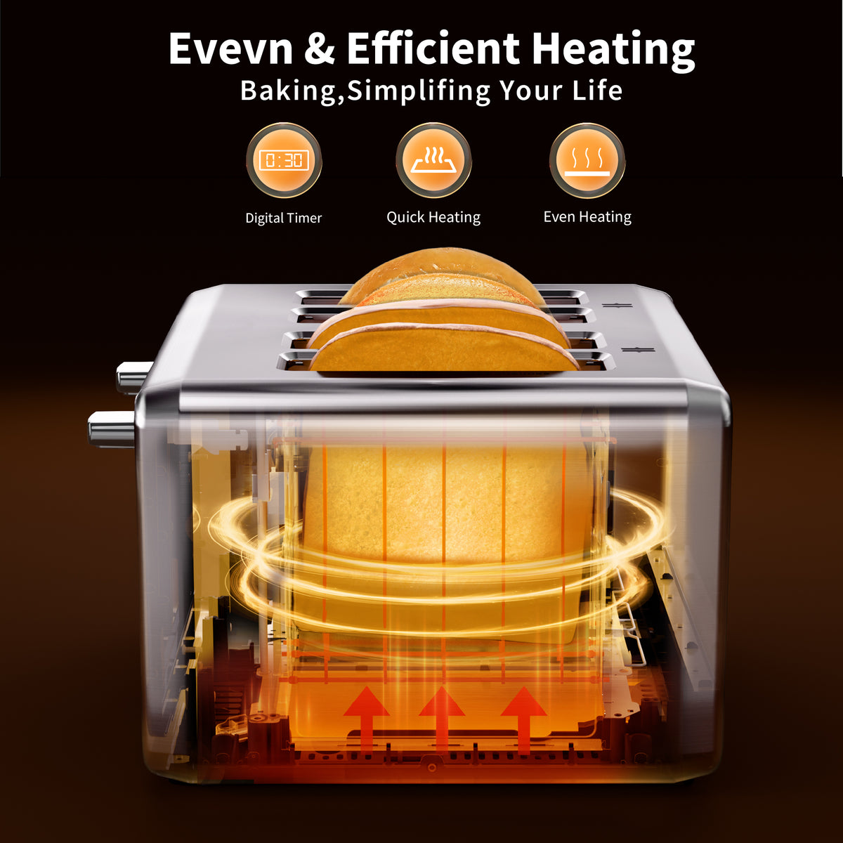 WHALLULTRA Toaster 4 Slice,Touchscreen Toaster